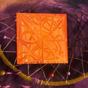 Vibrant Orange Abstract Art Tile